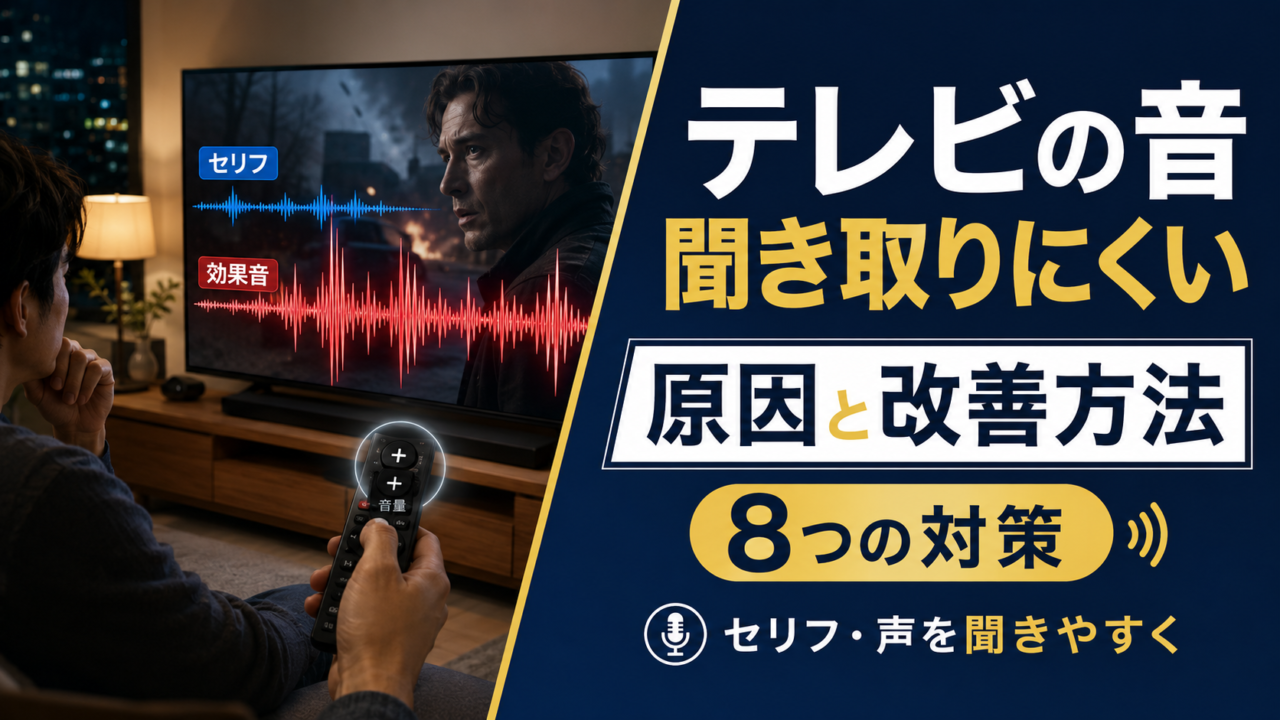 テレビの音が聞き取りにくい原因は？セリフ・声を聞きやすくする8つの改善方法