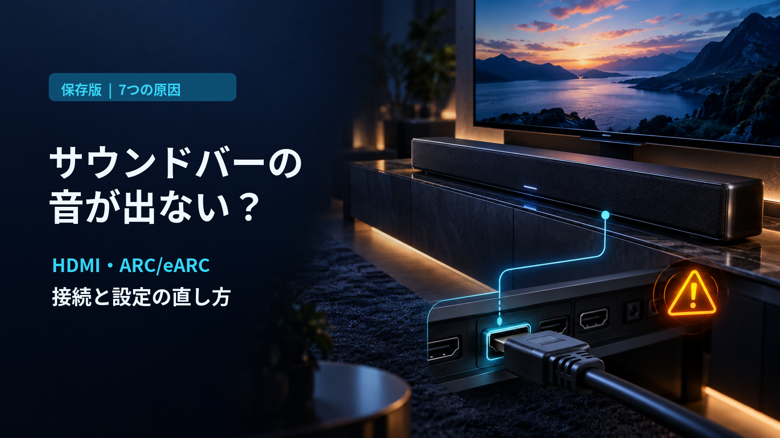 サウンドバーから音が出ない原因7選｜HDMI ARC・eARCの接続・設定と直し方を徹底解説